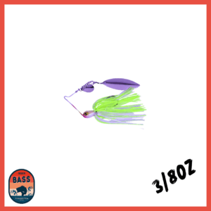 3/8oz Tungsten Colorado Willow Spinnerbait – White Chartreuse