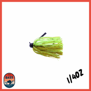 1/4oz Tungsten Resin Football Jig – Green Pumpkin Chartreuse