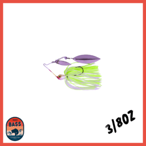 3/8oz Tungsten Twin Willow Spinnerbait – White Chartreuse
